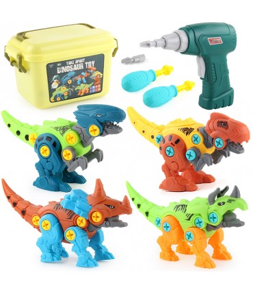 Детски комплект за сглобяване на динозаври с електрически винтоверт