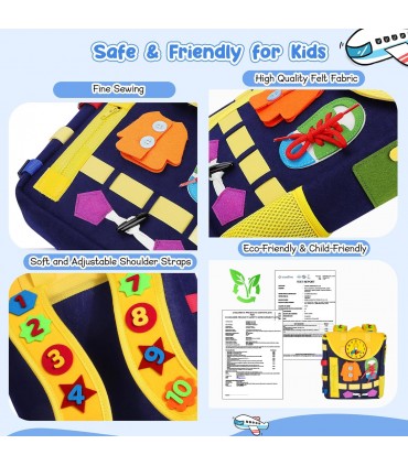 Сензорни играчки Монтесори раница за деца с катарами и ципове