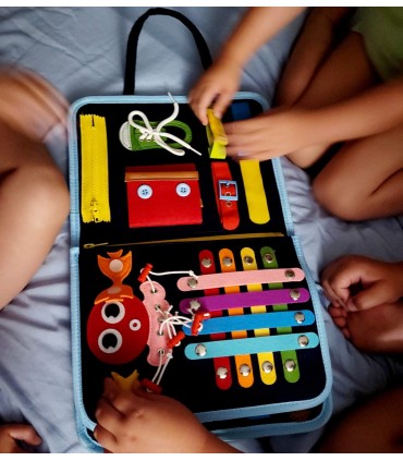 Монтесори тиха книга за деца бизиборд с 4 страници