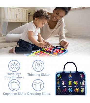 Монтесори тиха книга за деца бизиборд с 4 страници