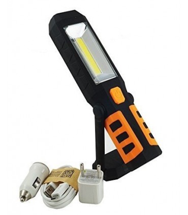 Акумулаторна LED лампа с 2-светлини, магнит и кука, COB - 018