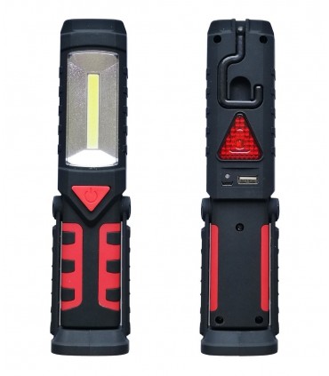 Акумулаторна LED лампа с 2-светлини, магнит и кука, COB - 018