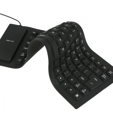 Клавиатура, силиконова, устойчива на заливане, прах и удари, USB Черна