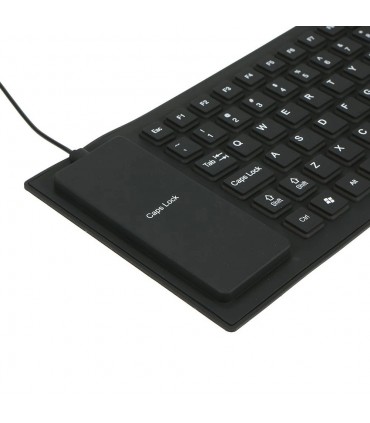 Клавиатура, силиконова, устойчива на заливане, прах и удари, USB Черна