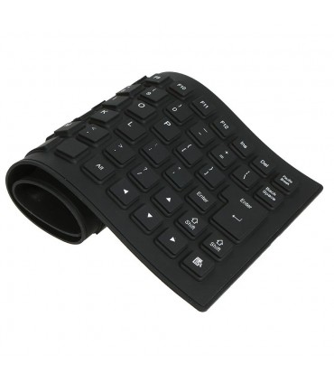 Клавиатура, силиконова, устойчива на заливане, прах и удари, USB Черна