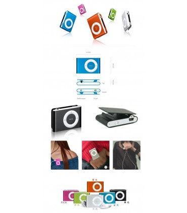 Мини Mp3 плейър в свежи цветове със слушалки