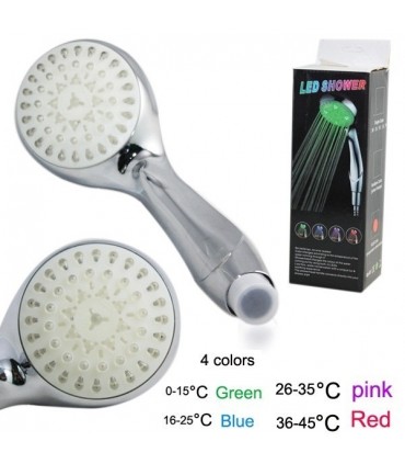LED Светеща Душ Слушалка  с температурен датчик с 4 Цвята