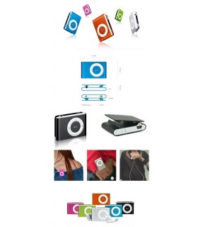 MP3 PLAYER MINI със слушалки и зарядно модел 2 - различни цветове