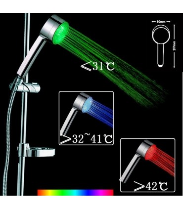 Цветен светещ LED комплект за баня от душ и накрайник за смесителна батерия
