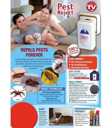 Ултразвуков унищожител за насекоми и гризачи от ново поколение Pest reject
