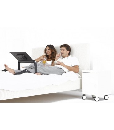 Мултифункционална Алуминиева сгъваема маса за лаптоп Т8 с два охладителя, 11 позиции