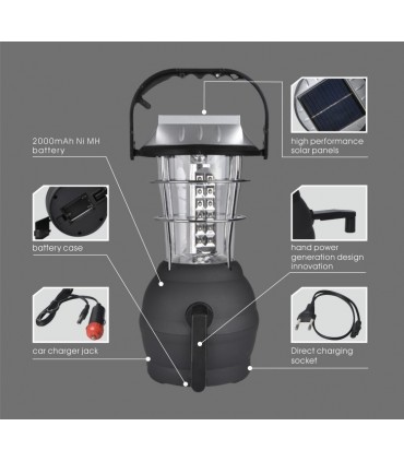 СОЛАРНА ЛАМПА С ДИНАМО,ФЕНЕР ЗА КЪМПИНГ