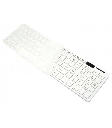Комплект безжична клавиатура и мишка Wireless keyboard, Силиконово покритие, Черно и бяло