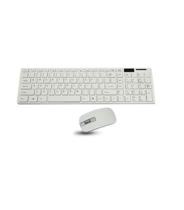 Комплект безжична клавиатура и мишка Wireless keyboard, Силиконово покритие, Черно и бяло