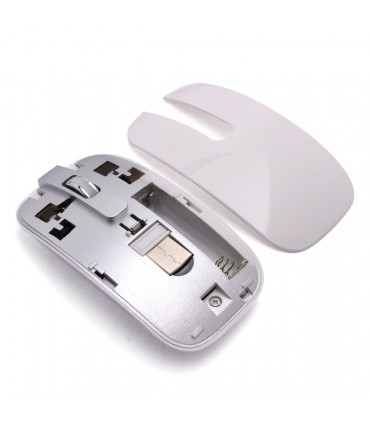 Комплект безжична клавиатура и мишка Wireless keyboard, Силиконово покритие, Черно и бяло