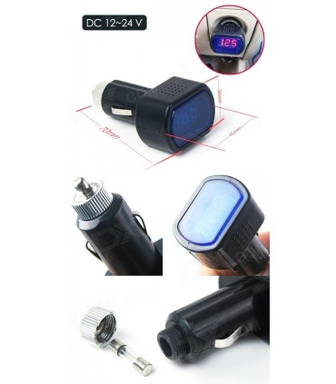 Дигитален Волтметър за автомобил или камион , 12V-24V Черен