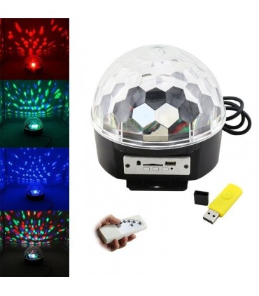 LED Диско топка с говорител, Bluetooth, USB, MP3