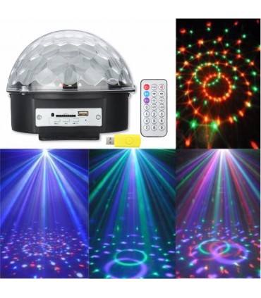 LED Диско топка с говорител, Bluetooth, USB, MP3