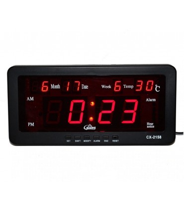 LED електронен часовник CX-2158 ,Термометър ,Аларма