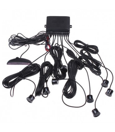 Парктроник за кола с 8 датчика LCD дисплей и звук - ЧЕРЕН