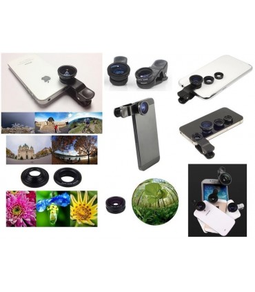 Универсален обектив за мобилен телефон 3 в 1