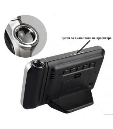 Настолен електронен светещ часовник термометър стая проектор на тавана