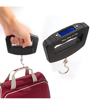 Ръчен електронен кантар за багаж с кука до 50 кг