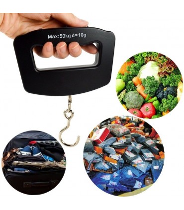 Ръчен електронен кантар за багаж с кука до 50 кг