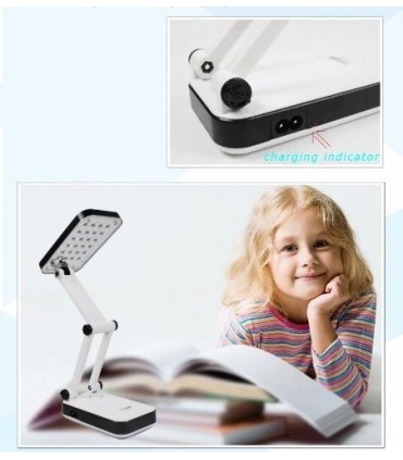 Сгъваема настолна лампа 24 LED с чупещо рамо, акумулаторна