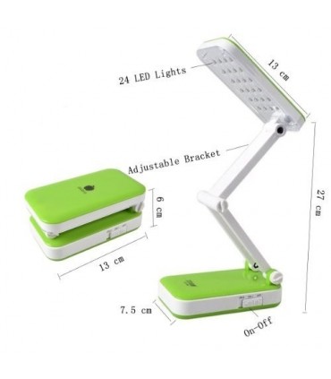 Сгъваема настолна лампа 24 LED с чупещо рамо, акумулаторна