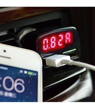 4 в 1Зарядно за кола с 2 usb 3.1A Волтметър, Амперметър
