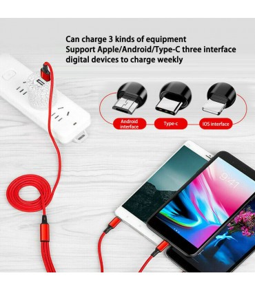 Комбиниран USB кабел за зарядно 3 в 1