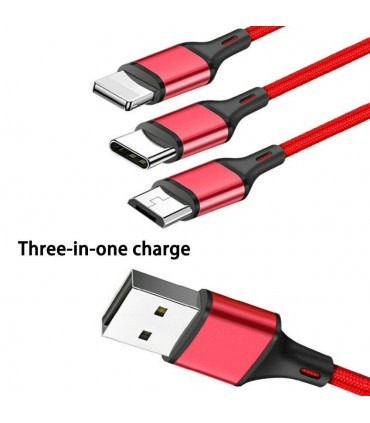 Комбиниран USB кабел за зарядно 3 в 1