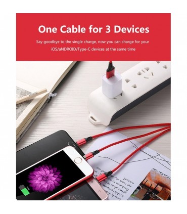 Комбиниран USB кабел за зарядно 3 в 1