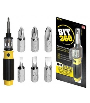 МУЛТИФУНКЦИОНАЛНА ОТВЕРТКА С ПРИСТАВКИ BIT 360