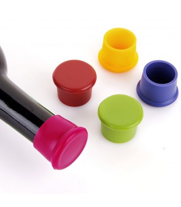 Силиконови цветни тапи за бутилки