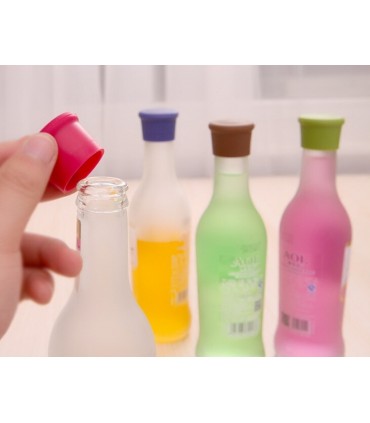 Силиконови цветни тапи за бутилки