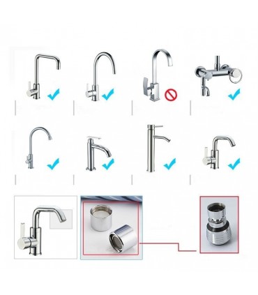 Аератор за смесителна батерия с подвижна глава, двустепенен