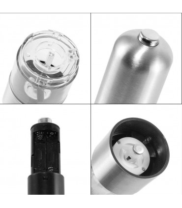 Електрическа мелничка от неръждаема стомана за сол и пипер