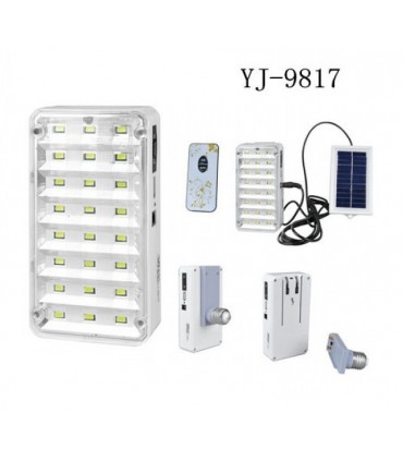 Соларна LED лампа YJ-9817 с дистанционно управление и изнесен соларен панел с авариен режим