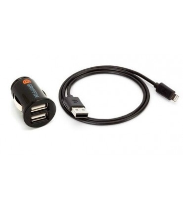 2в1 адаптер за запалка с 2бр USB + кабел "Griffin"