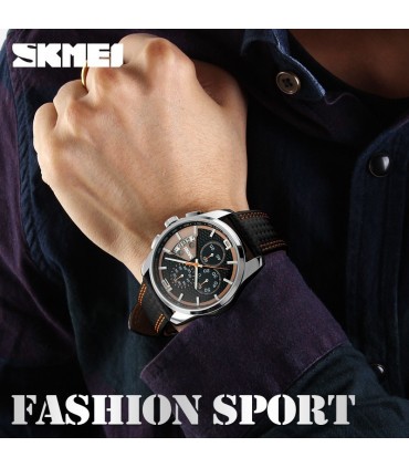 Елегантен мъжки часовник с хронограф Skmei 9106