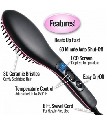 Професионална електрическа четка за разресване и изправяне на коса Straight Artifact с 3D керамични зъбци