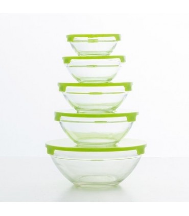 Комплект купи 5 бр, Стъклени с Капак против протичане