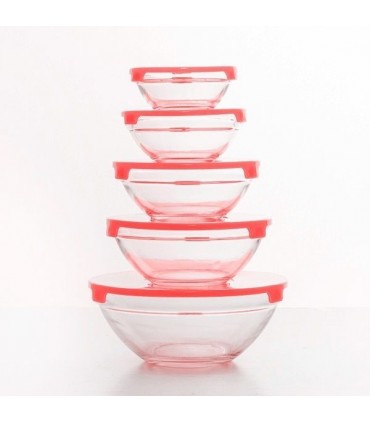 Комплект купи 5 бр, Стъклени с Капак против протичане