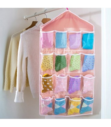 ВИСЯЩ ОРГАНАЙЗЕР ЗА ЧОРАПИ И БЕЛЬО 16 ДЖОБА