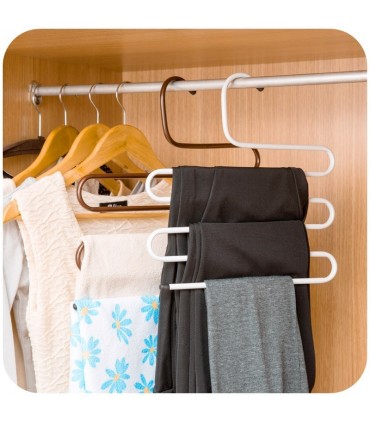 S образна закачалка за панталони и поли, органайзер