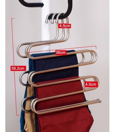 S образна закачалка за панталони и поли, органайзер
