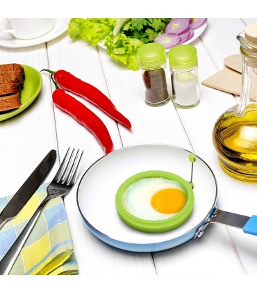 кръгла силиконова форма за пържени яйца ринг за омлети и мини палачинки