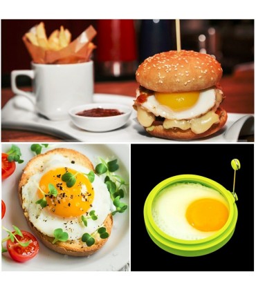 кръгла силиконова форма за пържени яйца ринг за омлети и мини палачинки